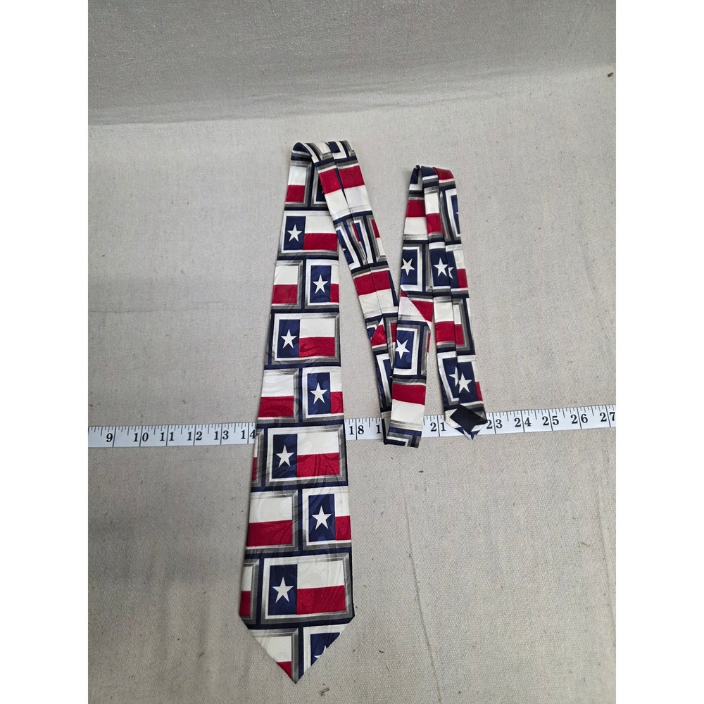 Steven Harris Mens‎ Texas State Flag Necktie Red White Blue Patriotic Hand Made